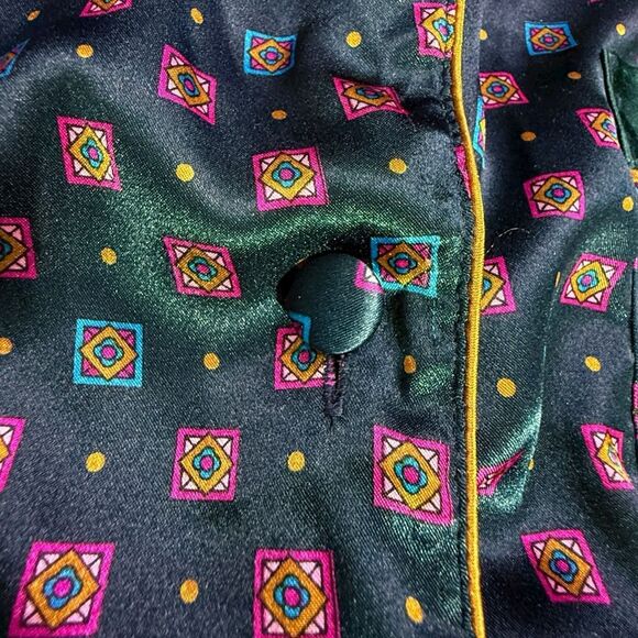 VICTORIA’S SECRET Vintage 1980s Gold Label Oversized Satin Pajama Shirt Dress Vi - Picture 5 of 9